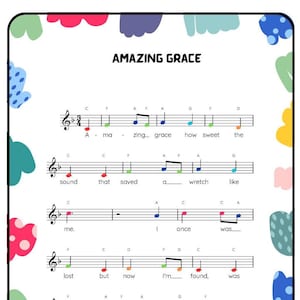 Amazing Grace Partitura Fácil para Baby Einstein Paino