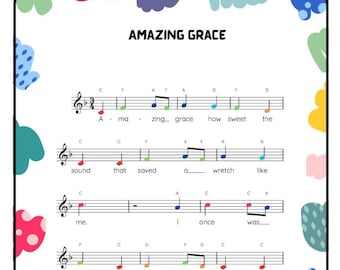 Amazing Grace Easy Sheet Music for Baby Einstein Paino