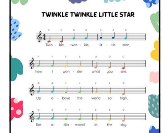 Twinkle Twinkle Little Star Easy Sheet Music for Baby Einstein Paino