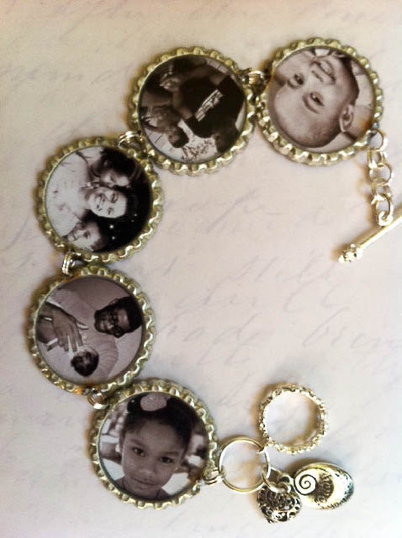 CUSTOM Personalized Photo Bottle Cap Bracelet Etsy