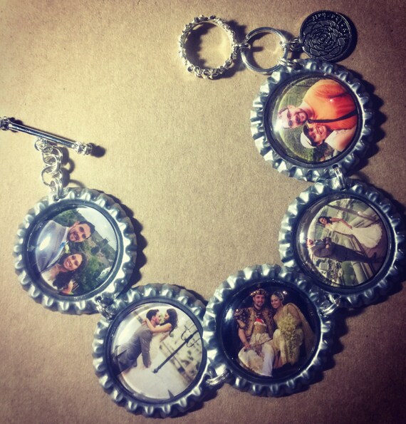 CUSTOM Personalized Photo Bottle Cap Bracelet Etsy