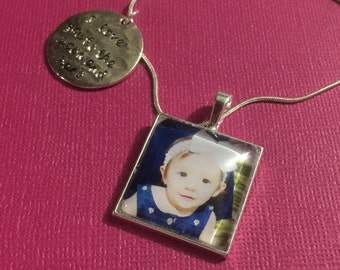 Custom Silver plated Photo Pendant