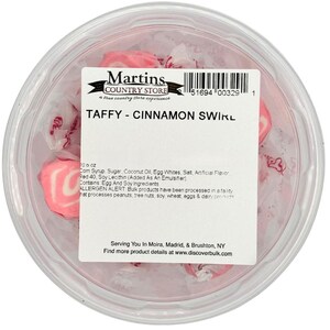 Cinnamon Swirl Taffy 10.6oz Pack, Twisty Taffy Candy, Soft and Chewy, Sweet Tooth Delight, Yummy Gift Option