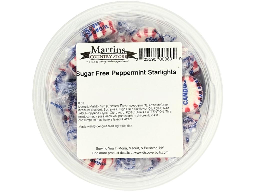 Sugar Free Starlight Mints - 1 Pound Pack (About 90 Count) - Peppermint Hard Candy - Individually Wrapped Sugar Free Mints