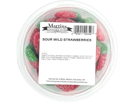 Wild Strawberry Sour Gummy Candy, 10.6oz, Tart & Sweet Chewy Treat