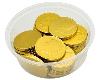 Chocolate Half Dollar Coins 6.4oz, American Candy, Milk Chocolate Coins, Novelty Chocolate