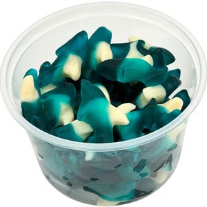 Bulk Blue Gummy Sharks Candy 12.8oz, Sea Creature Candy, Chewy Candy Fish, Birthday Party Candy