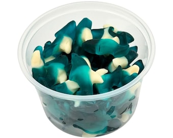 Bulk Blue Gummy Sharks Candy 12.8oz, Sea Creature Candy, Chewy Candy Fish, Birthday Party Candy