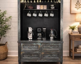 ¡VENDIDO! Mueble de café estilo vintage, acabado a mano, pieza única en color negro.