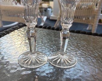 Beautiful Vintage Royal Doulton Lead Crystal Taper Candlestick Holders