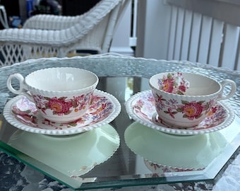 Spode, Chinese Rose Teacup and Saucer ,floral Cup and Saucer, - Etsy