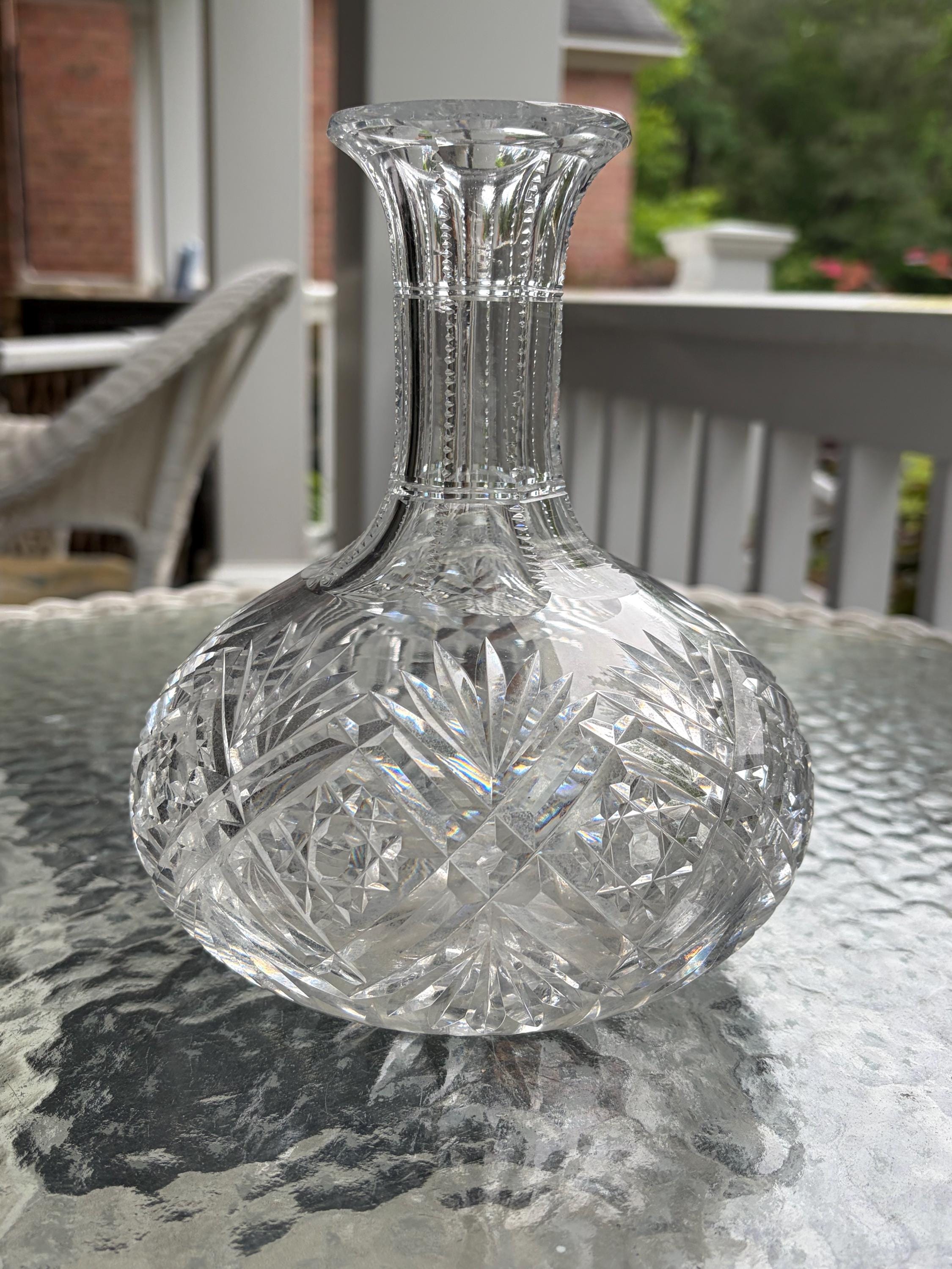 Lead Crystal Cut Glass Decanter - Etsy display picture 1