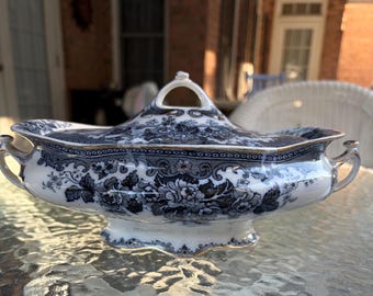 Antique Flow Blue Ironstone 7.5
