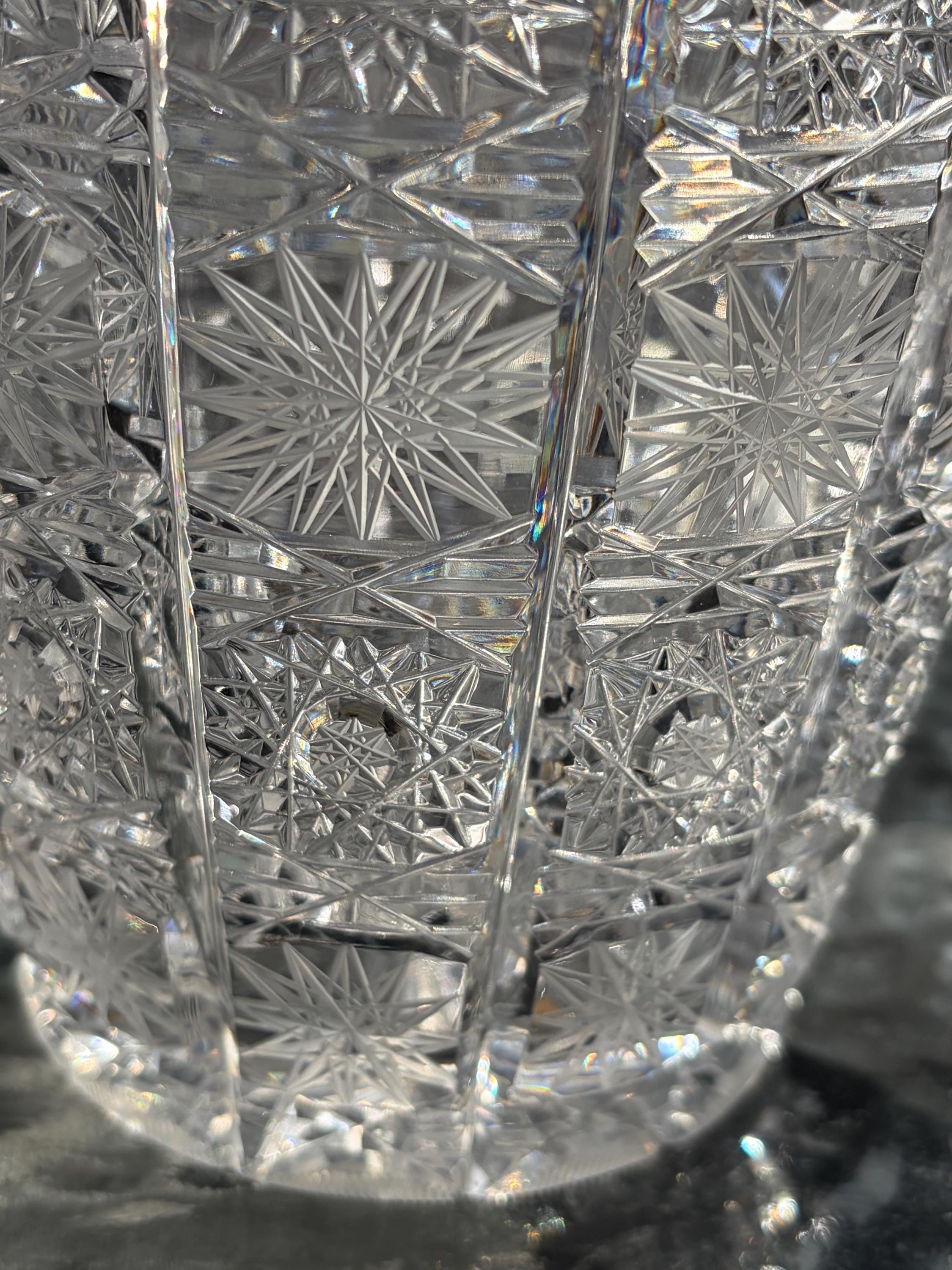 Stunning Antique Bohemia “queen's Lace” Cut Crystal Glass Vase - Etsy