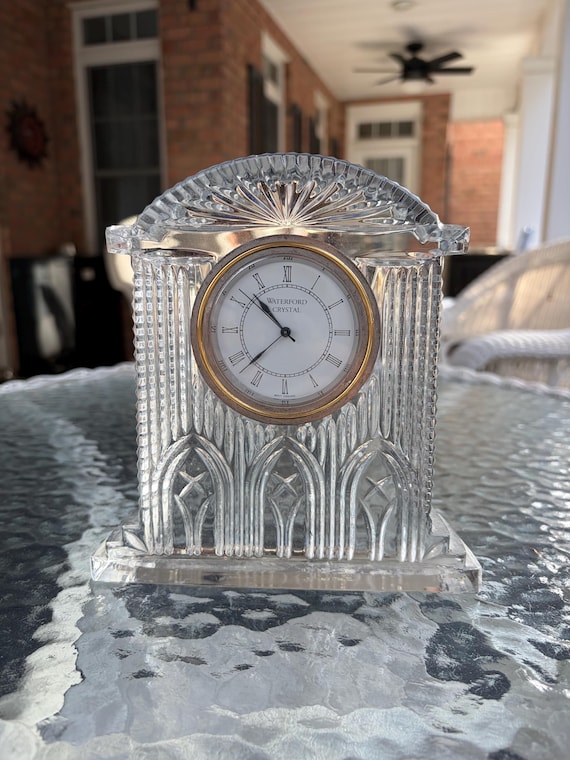 Gorgeous Signed Waterford Crystal “Westminster” Desk, Table or Mantle Clock