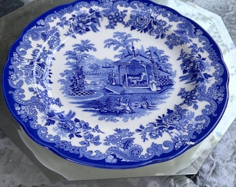 Vintage Spode Blue Room Collection “The Camel Enclosure” Blue Transferware Dinner Plate
