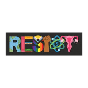 Adesivo per paraurti con scritta "Resist Car Magnet", temi: Giustizia sociale, Cambiamento climatico, BLM, Pride, Diritti riproduttivi, Scienza, Attivista femminista, LGBT, Libri proibiti.