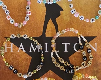 Hamilton the musical inspired merchandise Friendship style beaded bracelets musical theatre gift