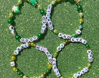 Wicked the musical inspired merchandise Friendship style beaded bracelets musical theatre gift