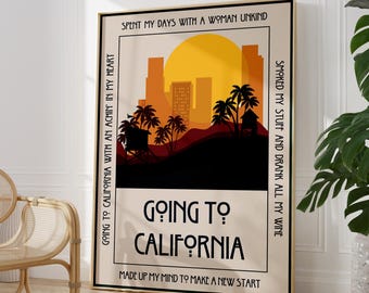 Going to California Led Zeppelin Poster Song Lyric Wall Art Rock Music Poster Song Lyrics Digital Print Music Wall Art Gift Music Lyrics