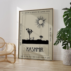 Kashmir Led Zeppelin Poster Song Lyric Wall Art Rock Music Poster Song Lyrics Digital Print Music Wall Art Gift Music Lyrics Rock Music