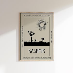 Kashmir Led Zeppelin Poster Song Lyric Wall Art Rock Music Poster Song Lyrics Digital Print Music Wall Art Gift Music Lyrics Rock Music image 8