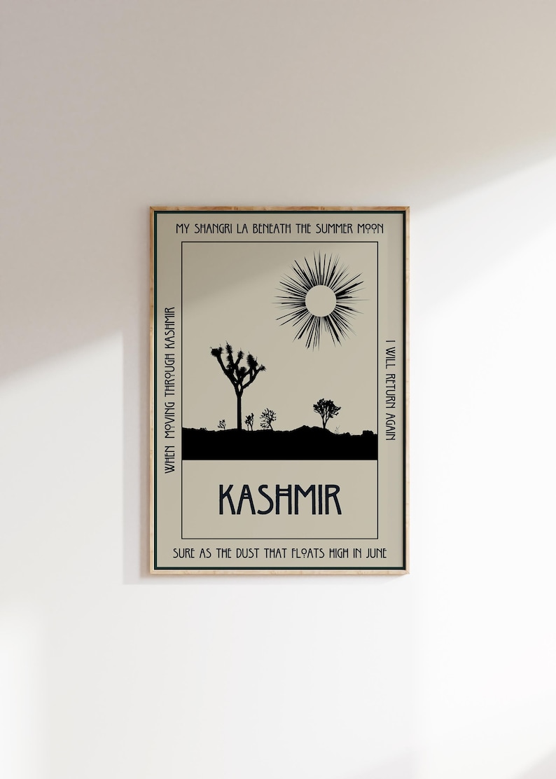 Kashmir Led Zeppelin Poster Song Lyric Wall Art Rock Music Poster Song Lyrics Digital Print Music Wall Art Gift Music Lyrics Rock Music image 8