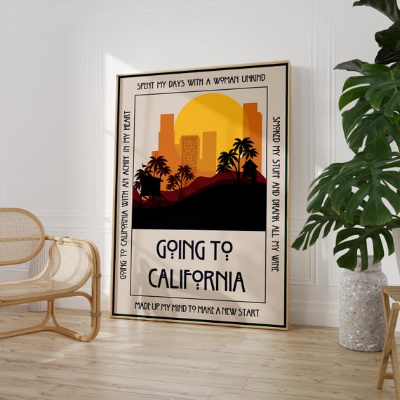Going to California Led Zeppelin Poster Song Lyric Wall Art Rock Music Poster Song Lyrics Digital Print Music Wall Art Gift Music Lyrics