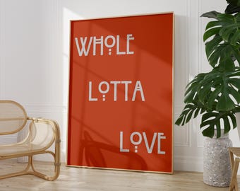 Led Zeppelin Poster in Terracotta Song Lyric Wall Art Rock Music Poster Song Lyrics Digital Print Music Wall Art Gallery Wall Music Lyrics