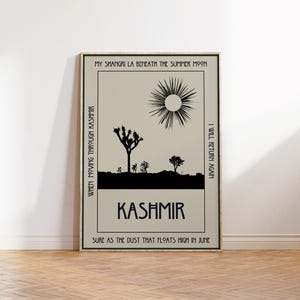Kashmir Led Zeppelin Poster Song Lyric Wall Art Rock Music Poster Song Lyrics Digital Print Music Wall Art Gift Music Lyrics Rock Music image 7