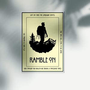 Ramble on Led Zeppelin Poster Song Lyric Wall Art Rock Music Poster ...