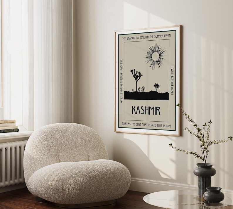 Kashmir Led Zeppelin Poster Song Lyric Wall Art Rock Music Poster Song Lyrics Digital Print Music Wall Art Gift Music Lyrics Rock Music image 5