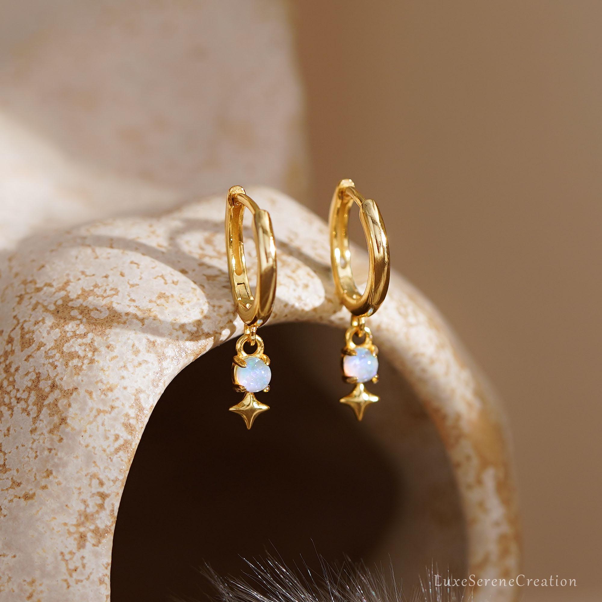 Orecchini A Cerchio A Forma Di Stella Marina In Argento Sterling, Orecchini A Cerchio A Forma - Foto 4