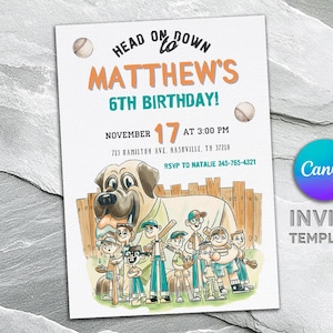 Baseball invitation, national league birthday invitation template, Printable editable invite, rookie of year, sports invite, sandlot party