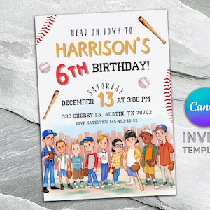 Baseball invitation, national league birthday invitation template, Printable editable invite, rookie of year, sports invite, sandlot party