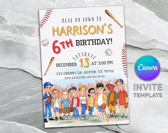 Baseball invitation, national league birthday invitation template, Printable editable invite, rookie of year, sports invite, sandlot party