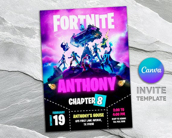 Printable birthday invitation, Boy Gamer invitation, editable invite template, video game party, tennager boy birthday, instant download