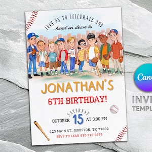 Baseball invitation, national league birthday invitation template, Printable editable invite, rookie of year, sports invite, sandlot party