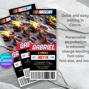 Nascar-Party, Shake n Bake-Geburtstag, Ricky Bobby, Einladung zum Rennfahren für Jungen, druckbare Geburtstagseinladung zum Thema Autos, bearbeitbare Einladungsvorlage für Geschwindigkeit