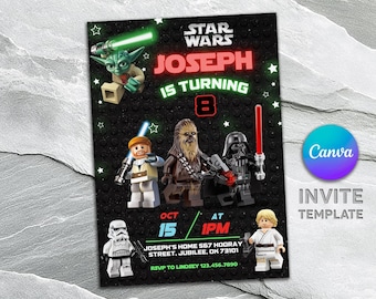 Printable Birthday Invitation, Star invite, wars invitation, darth vader birthday party, Instant Download stormtrooper invitation