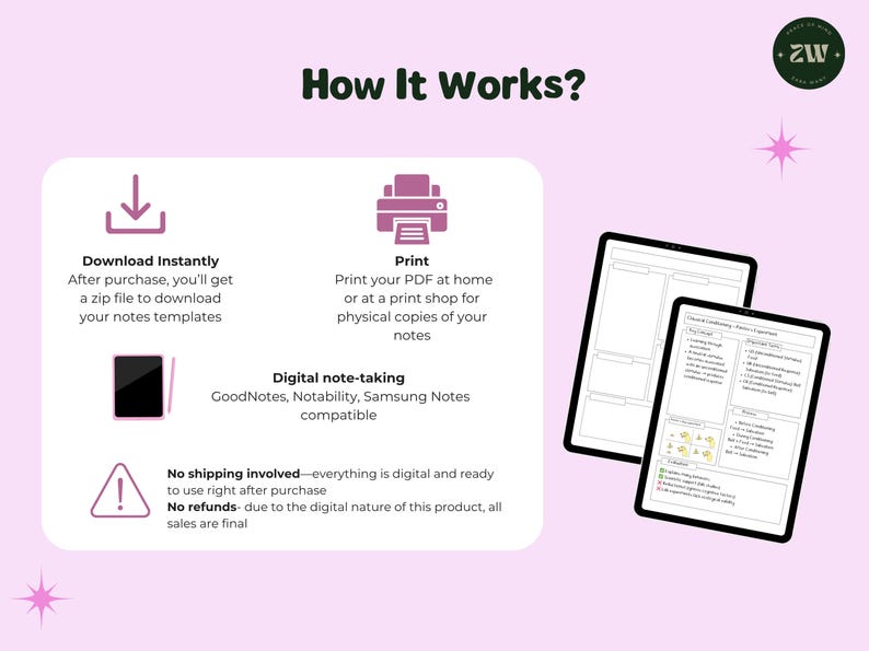 Boxing Note Taking Template: ADHD Friendly Lecture Notes (digital ...