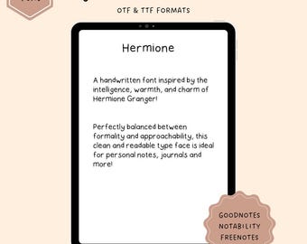 Hermione Handwritten Font: Digital Note-Taking (OTF & TTF)