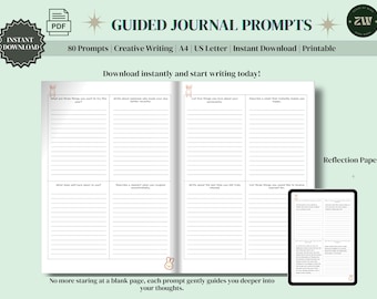 80 Self-Reflection Journal Prompts: Mindfulness & Gratitude (Printable PDF)
