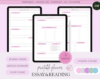 Essay & Reading Analysis Digital Study Pack: Article Summary, Citation Tracker (PDF A4 Size)