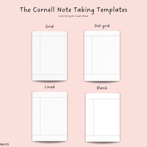 Cornell Note-taking Templates, Lecture Notes Templates, Digital Notes ...