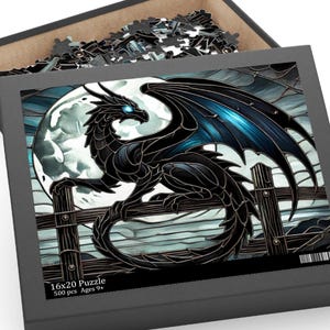Dragon Puzzle (120, 252, 500-Piece) Enchanting Home Decor, Gift for Fantasy Lovers, Game Night Fun, Collectible Art, Unique dragon