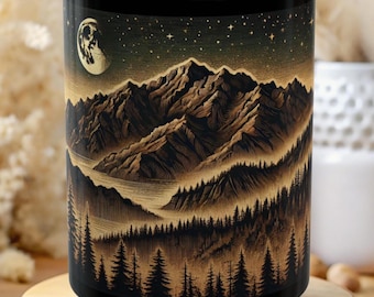 Mountain Sunrise Coffee Mug: Rustic Nature Lover Gift