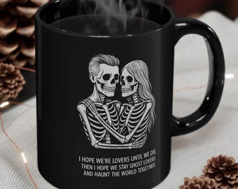 Skelettälskare Kaffemugg: Romantisk skalledesign, kuslig heminredning