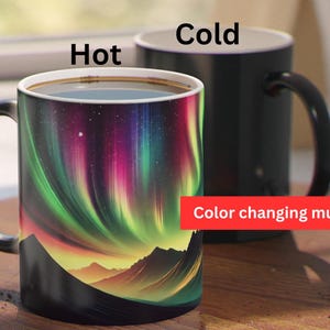 Aurora Borealis Keramik Kaffeebecher: Nordlichter Design