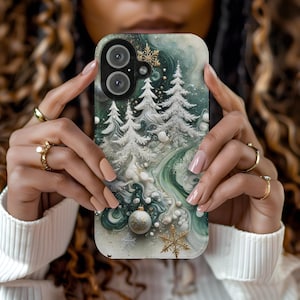 Winter Wonderland Christmas Tree Phone Case: Snowy Forest iPhone & Samsung Cover